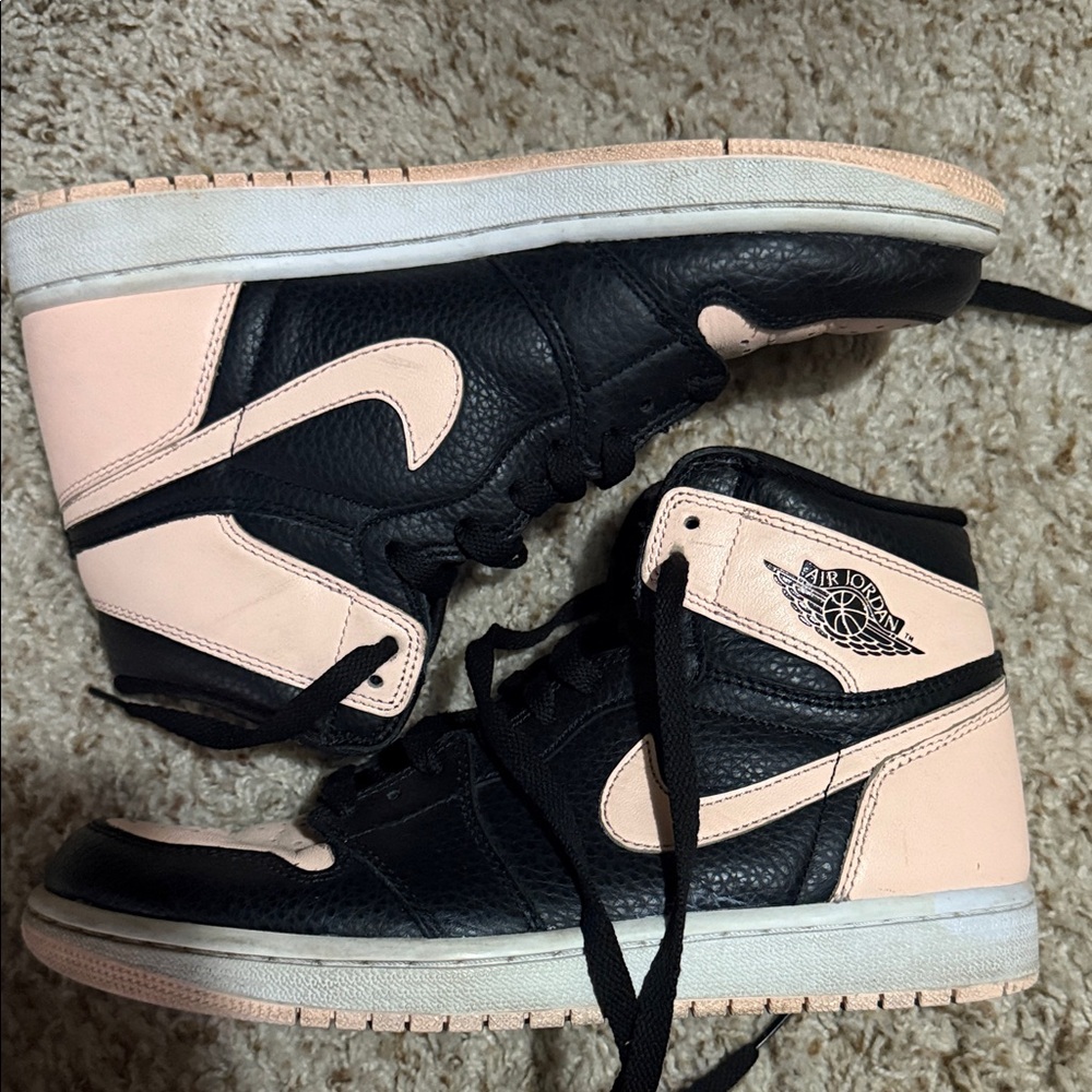 Jordan Black and Pink Women's Sneakers